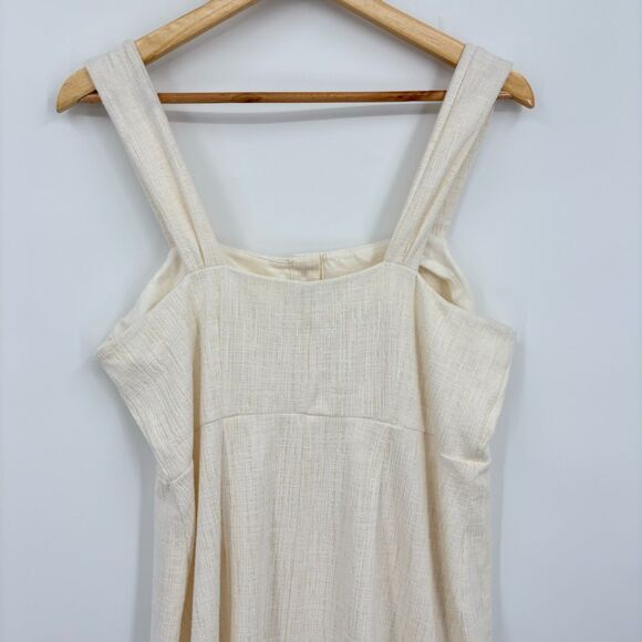 Madewell White Midi Dress with Black Buttons - Picture 7 of 11